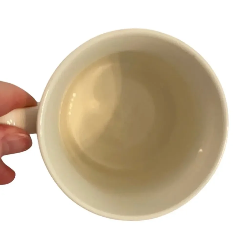 Wild & free coffee tea mug blue white yellow ceramic Patina Vie Novelty cup